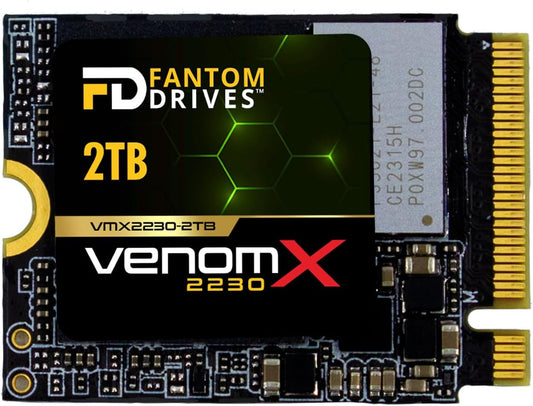 Fantom Drives VenomX 2TB M.2 2230 NVMe SSD, PCIe Gen4 x 4, Read speeds up to 5100MB/s, Internal Solid State Drive for PC and Gaming Consoles