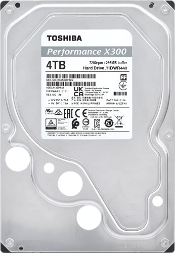 Toshiba 8TB X300 Performance & Gaming 3.5-Inch Internal Hard Drive – CMR SATA 6 GB/s 7200 RPM 256 MB Cache - New - HDWR480XZSTA
