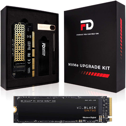 Fantom Drives NVMe Upgrade Kit WD Black 1TB NVMe SSD - M.2 3470 MB/s Read/3000 MB/s Write  - (NWDXC1000KIT) New