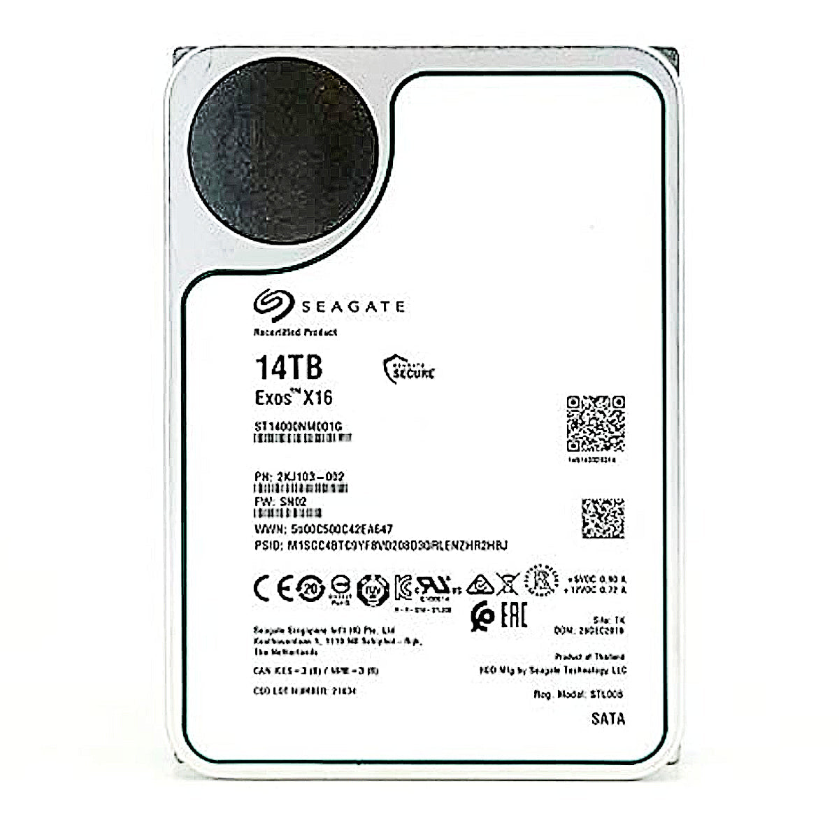 Seagate Exos X16 14TB 7200 RPM 3.5" Internal Hard Drive - SATA 6.0 Gb/s 256MB Cache - (ST14000NM001G) Manufacturer Recertified