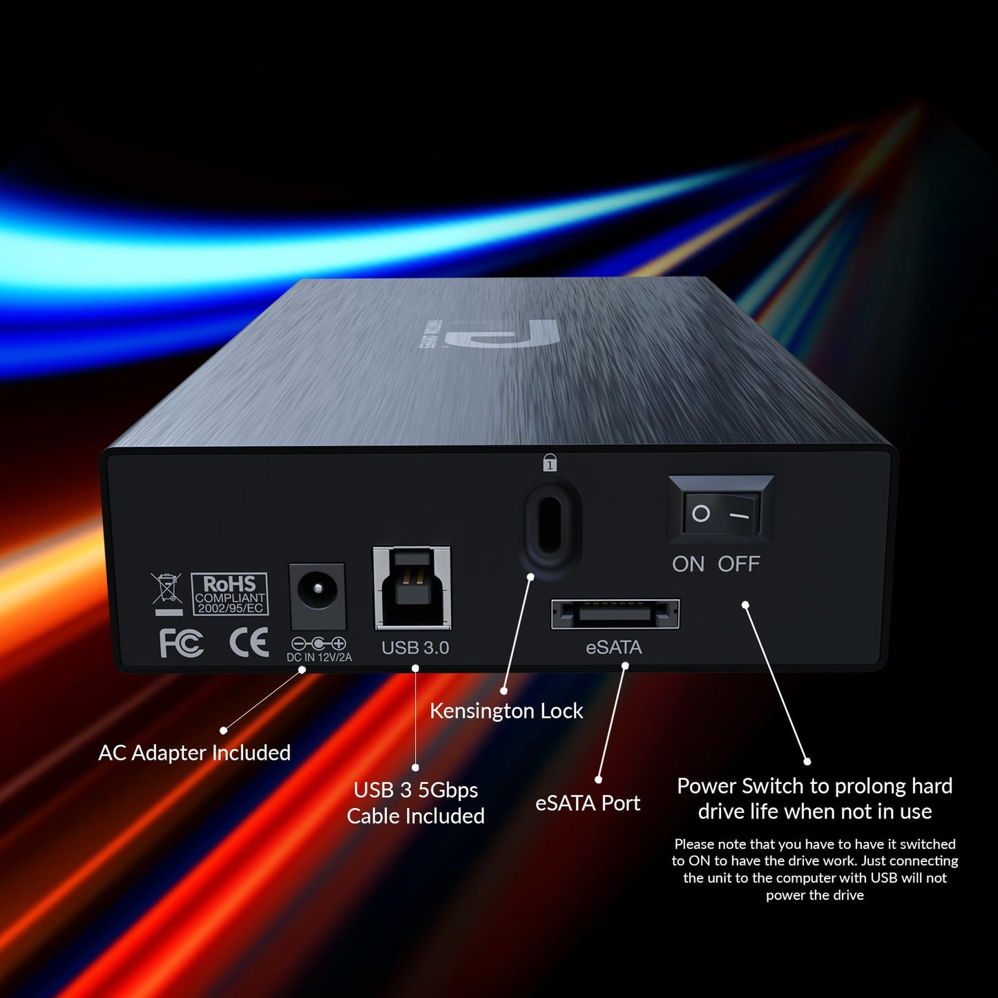 GFORCE 3 Pro 7200RPM External Hard Drive - USB + eSATA - New